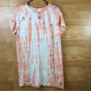 Old Navy Size Small Petite Tie Dye Shirt/Mini Dress Short Sleeves Crewne…
